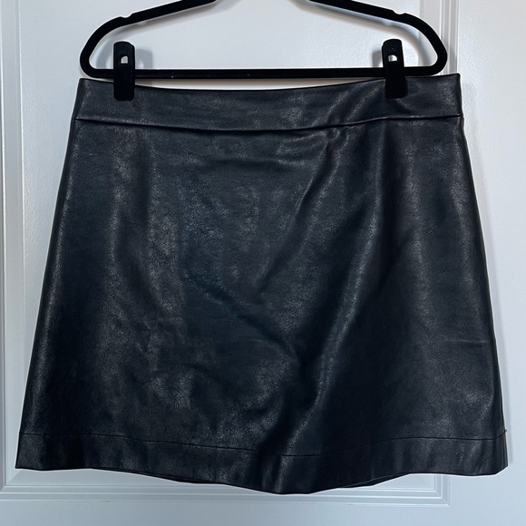 J. Crew Factory Faux Leather A-line Mini Skirt - Black - Picture 4 of 5